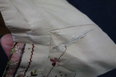Lot 35 - Three men's embroidered silk waistcoats, late 18th-early 19th century
