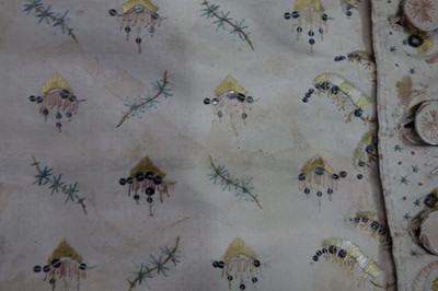 Lot 35 - Three men's embroidered silk waistcoats, late 18th-early 19th century