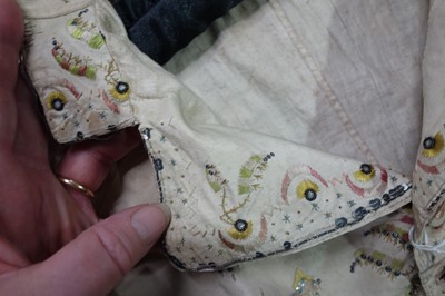 Lot 35 - Three men's embroidered silk waistcoats, late 18th-early 19th century