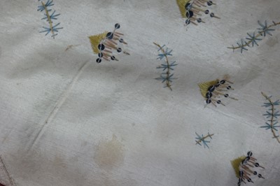 Lot 35 - Three men's embroidered silk waistcoats, late 18th-early 19th century