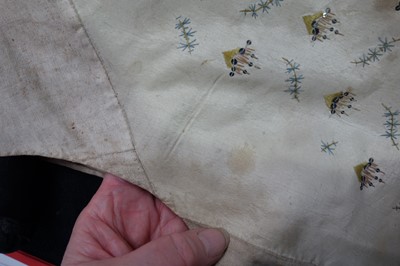Lot 35 - Three men's embroidered silk waistcoats, late 18th-early 19th century
