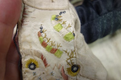 Lot 35 - Three men's embroidered silk waistcoats, late 18th-early 19th century