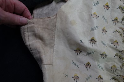 Lot 35 - Three men's embroidered silk waistcoats, late 18th-early 19th century