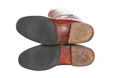 Lot 40 - A pair of gentleman's brown leather riding boots, early 20th century