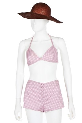 Lot 119 - A Biba pale lavender and white polka-dot cotton bikini, 1969