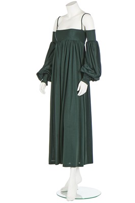 Lot 120 - A Biba forest-green jersey medieval-inspired dress, circa 1970
