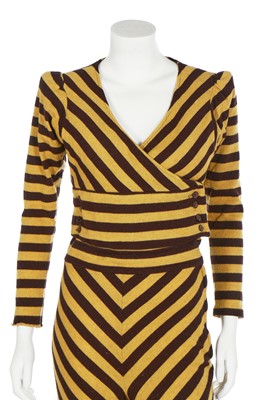 Lot 122 - A good Biba striped wool-jersey two-piece ensemble, early 1970s