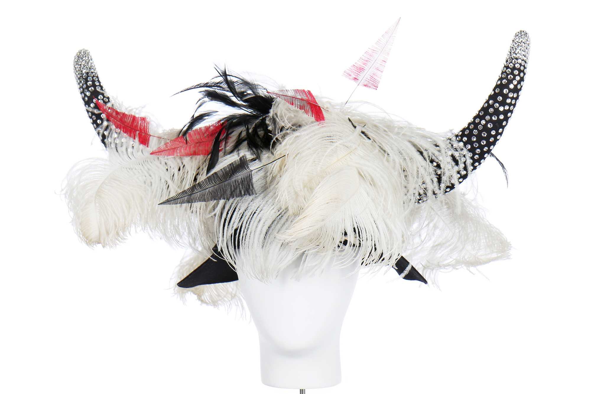 Lot 233 - A Vivienne Westwood felt hat with Swarovski crystal-covered horns, 2008