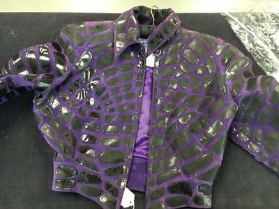 Lot 349 - A Thierry Mugler purple suede jacket, 'Les Infernales'/ 'She Devils' collection, Autumn-Winter 1988-89