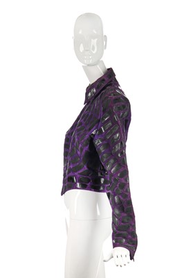 Lot 349 - A Thierry Mugler purple suede jacket, 'Les Infernales'/ 'She Devils' collection, Autumn-Winter 1988-89