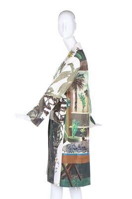 Lot 162 - A Prada silk faille coat with print by Christophe Chemin, Autumn-Winter 2016