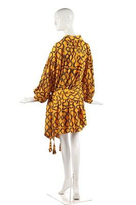 Lot 358 - A fine Westwood/McLaren squiggle print shirt and sash, 'Pirate' collection, Autumn-Winter 1981-82