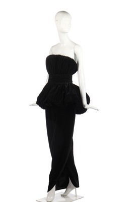 Lot 352 - An Antony Price black velvet evening gown, 1988