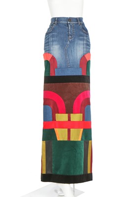 Lot 173 - A Tom Ford patchwork denim skirt, Autumn-Winter 2015