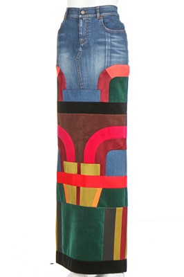 Lot 173 - A Tom Ford patchwork denim skirt, Autumn-Winter 2015
