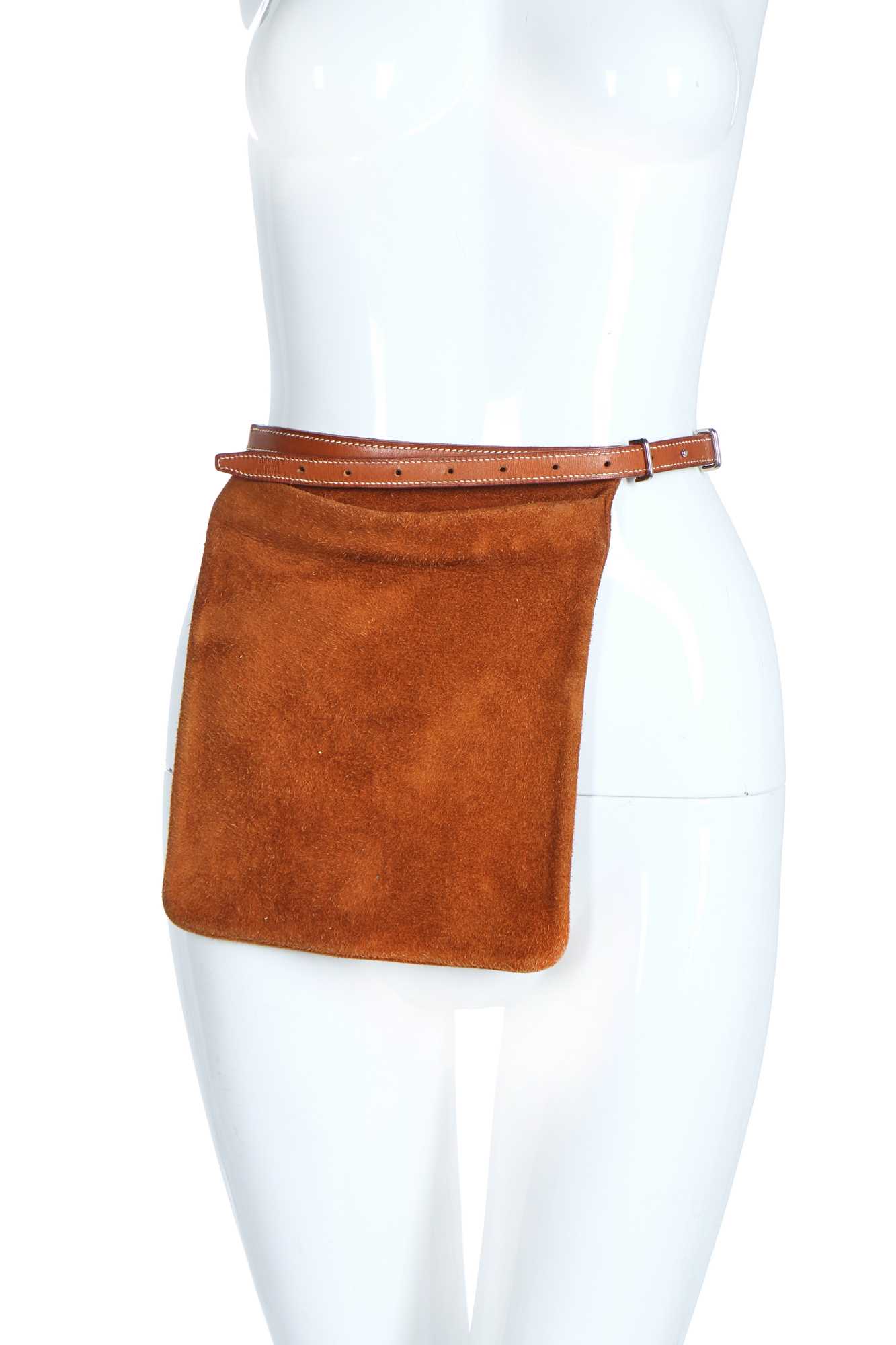 Lot 131 - An Hermès suede and leather belt-bag, 2000