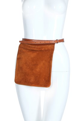 Lot 131 - An Hermès suede and leather belt-bag, 2000