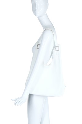 Lot 126 - An Hermès white Fjord leather Massi bag, modern