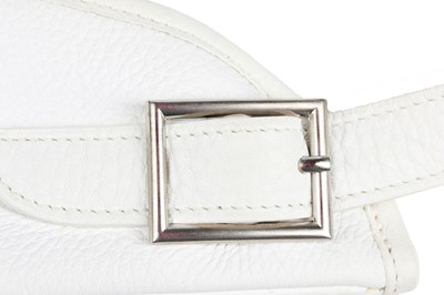 Lot 126 - An Hermès white Fjord leather Massi bag, modern