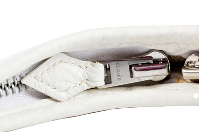 Lot 126 - An Hermès white Fjord leather Massi bag, modern