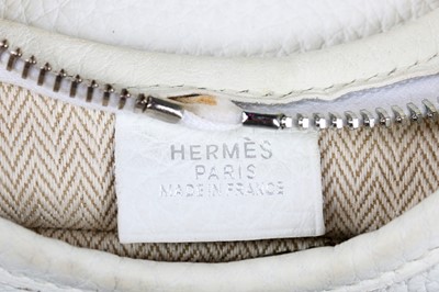 Lot 126 - An Hermès white Fjord leather Massi bag, modern