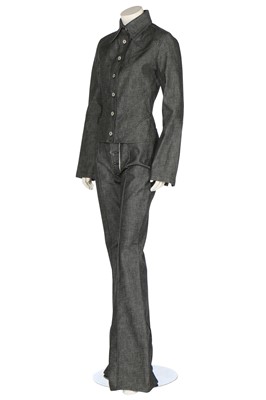 Lot 154 - An Alexander McQueen grey denim ensemble, circa 2000