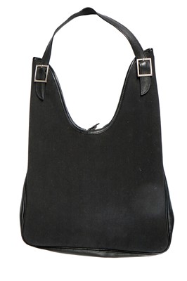Lot 128 - An Hermès black canvas Massi bag, modern