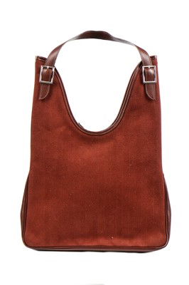 Lot 129 - An Hermès brown canvas Massi bag, modern
