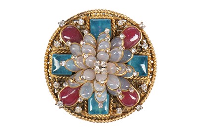 Lot 146 - A Chanel brooch/pendant with central glass 'flower', 1970s