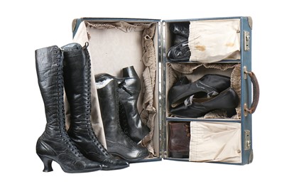 Lot 379 - Two pairs of boots and two pairs of shoes, 1880s-early 1920s