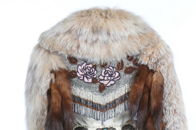 Lot 120 - A rare Gary Saxe doeskin-leather fox fur full-length coat with sable tails, 1970s