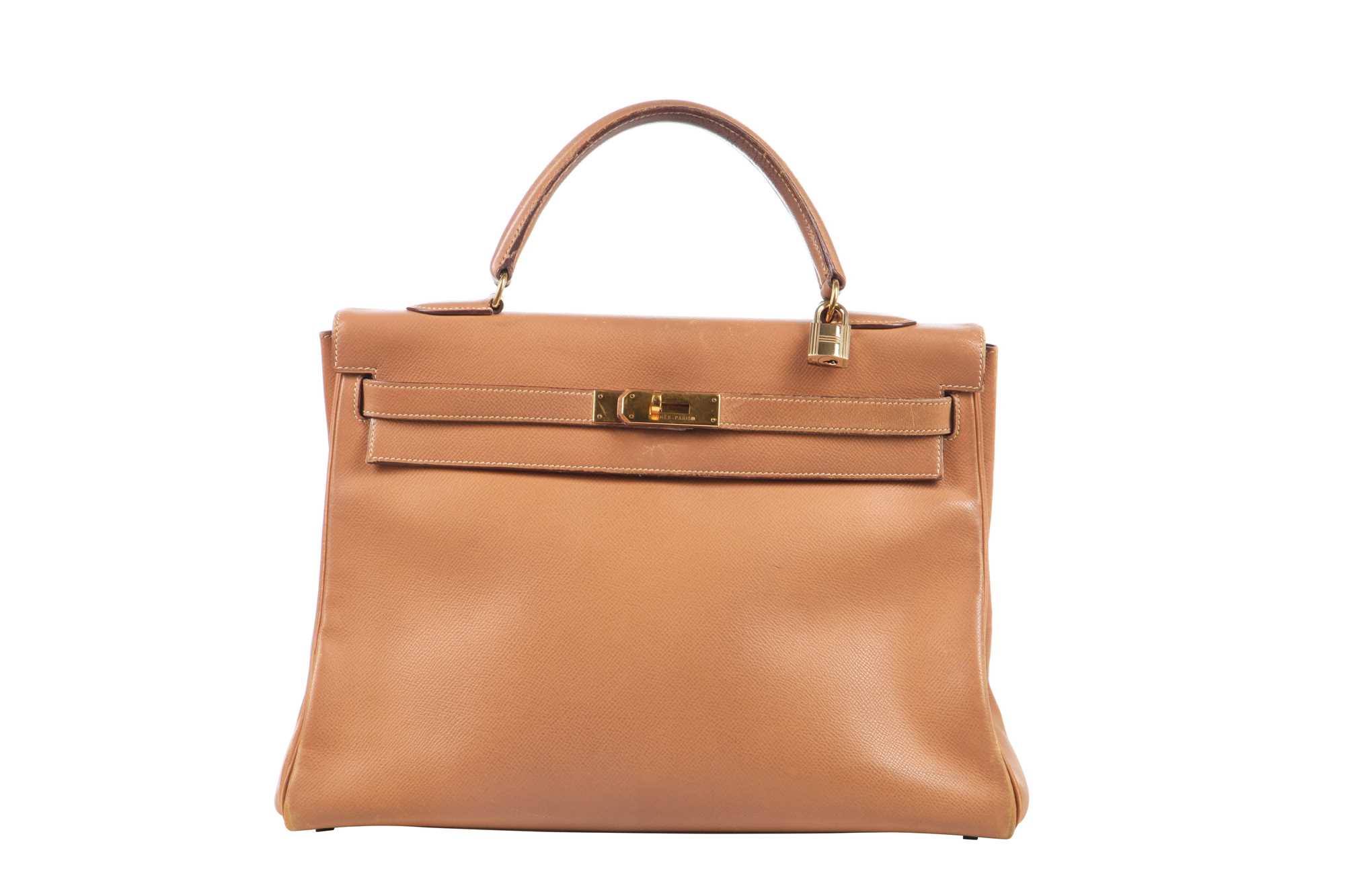 Lot 67 - An Hermès cognac graine calf leather Kelly 35, 1993