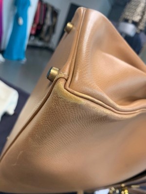 Lot 67 - An Hermès cognac graine calf leather Kelly 35, 1993