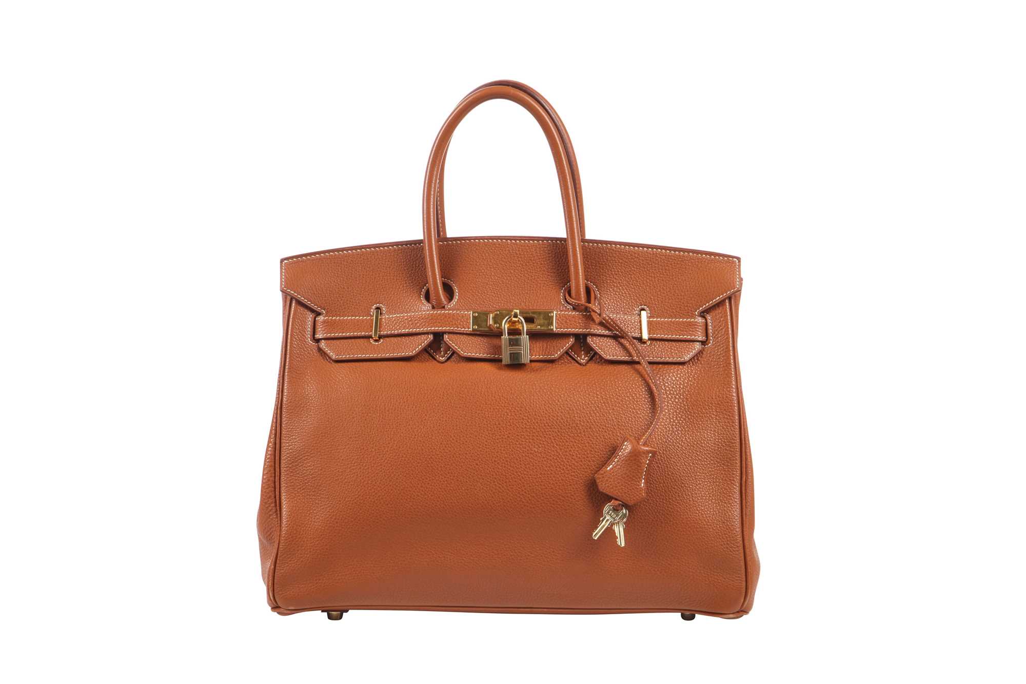 Lot 70 - An Hermès golden-brown clemence leather Birkin 35, 2001