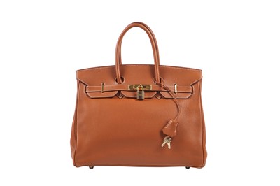Lot 70 - An Hermès golden-brown clemence leather Birkin 35, 2001