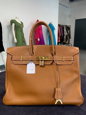 Lot 70 - An Hermès golden-brown clemence leather Birkin 35, 2001