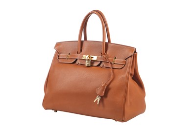 Lot 70 - An Hermès golden-brown clemence leather Birkin 35, 2001