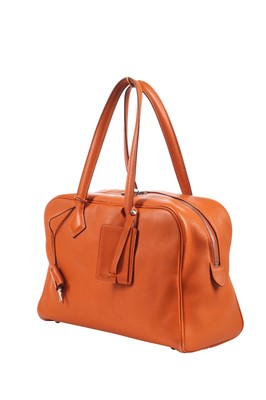 Lot 72 - An Hermès orange clemence leather Victoria II 35, 2007