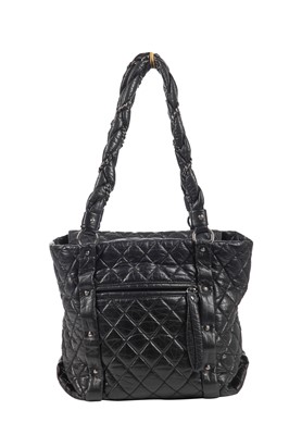 Lot 13 - A Chanel black quilted lambskin leather bag, 2005-2006
