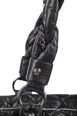 Lot 13 - A Chanel black quilted lambskin leather bag, 2005-2006