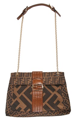 Lot 106 - A Fendi Tobacco Zucca Maxi Baguette bag, modern