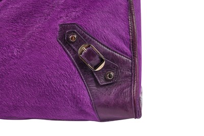 Lot 108 - A Balenciaga violet ponyskin and leather City bag, circa 2006