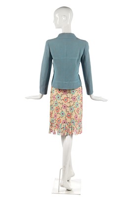 Lot 23 - A Chanel printed chiffon and checked cotton ensemble, early 2000s