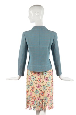Lot 23 - A Chanel printed chiffon and checked cotton ensemble, early 2000s