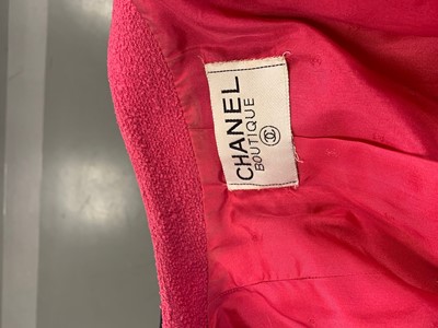 Lot 28 - A Chanel bubblegum-pink bouclé wool-blend jacket, Autumn-Winter 1991-92