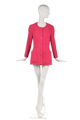 Lot 28 - A Chanel bubblegum-pink bouclé wool-blend jacket, Autumn-Winter 1991-92