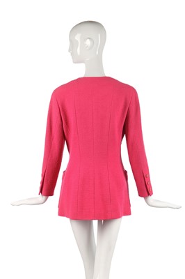Lot 28 - A Chanel bubblegum-pink bouclé wool-blend jacket, Autumn-Winter 1991-92