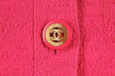 Lot 28 - A Chanel bubblegum-pink bouclé wool-blend jacket, Autumn-Winter 1991-92