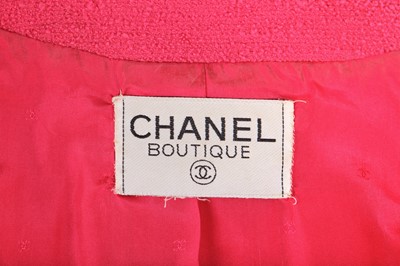 Lot 28 - A Chanel bubblegum-pink bouclé wool-blend jacket, Autumn-Winter 1991-92
