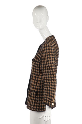 Lot 26 - A Chanel herringbone wool jacket with gilt 'perfume bottle' buttons, late 1980s-early 1990s